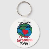 世界最高のおじいちゃん素晴らしハート キーホルダー (正面)