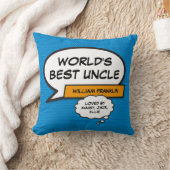 世界最高のおじさん ファンクール タイポグラフィー ブルー クッション (ブランケット)