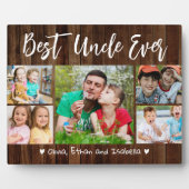 世界最高のおじ 5枚の写真を飾ることができる、素朴なパレットの木製フレーム フォトプラーク (正面)