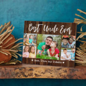 世界最高のおじ 5枚の写真を飾ることができる、素朴なパレットの木製フレーム フォトプラーク (側面)