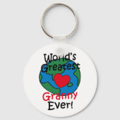 世界最高のおばあちゃんハート キーホルダー (正面)