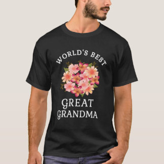 世界最高のおばあちゃんKピーチフラワー Tシャツ