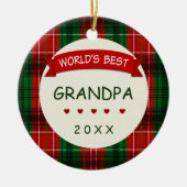 世界最高ののおじいちゃん – ホリデーギフト セラミックオーナメント (正面)