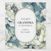 世界最高ののおばあちゃん緑の庭の花 ワインラベル (シングルラベル)