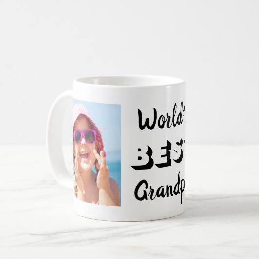 世界最高ののじいちゃんパーソナライズされた コーヒーマグカップ (正面左)