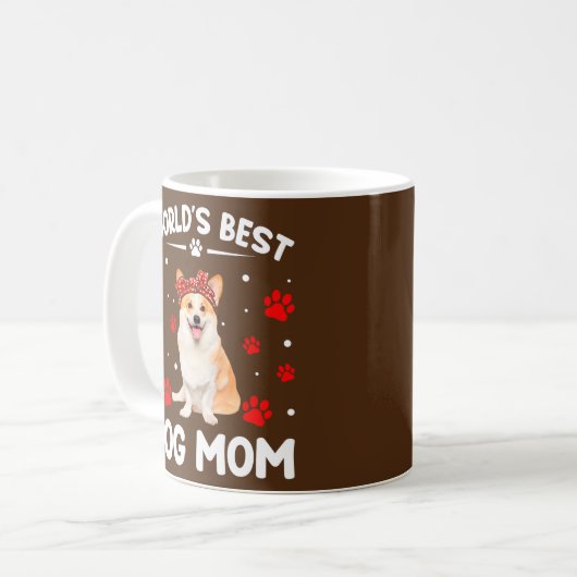 世界最高ののコルギおもしろい犬の母親の日 コーヒーマグカップ (正面左)