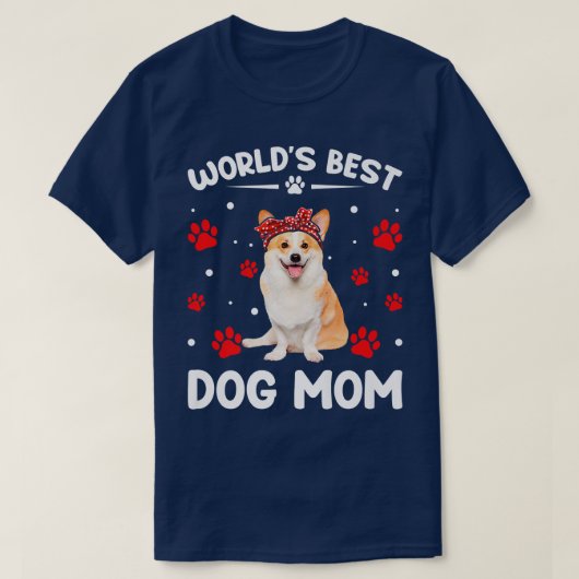 世界最高ののコルギ犬の母おもしろい母の日のプレム Tシャツ (デザイン正面)