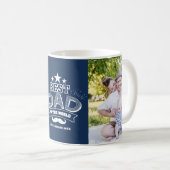 世界最高ののパパ2つフォトブルーの父の日 コーヒーマグカップ (正面右)