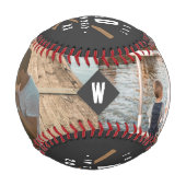 世界最高ののパパ2写真モノグラムの父の日 野球ボール (裏面)