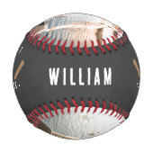 世界最高ののパパ2写真モノグラムの父の日 野球ボール (正面)