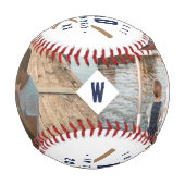 世界最高ののパパ2写真モノグラムの父の日 野球ボール (裏面)