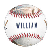 世界最高ののパパ2写真モノグラムの父の日 野球ボール (正面)