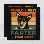 世界最高ののファーターは父のパパドッグおもしろいを意味 招待状 (正面/裏面)