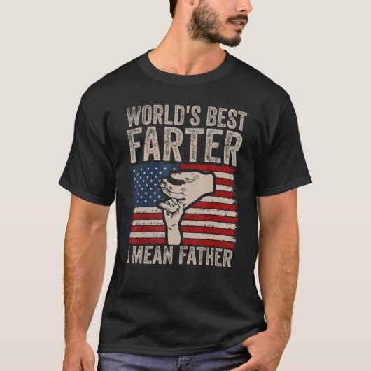 世界最高ののファーターIはアメリカ国旗Faの父を意味する Tシャツ (正面)