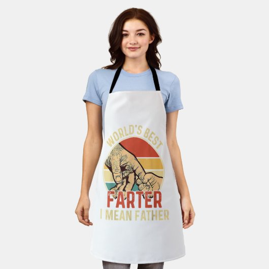 世界最高ののファーターIは父の日のパパの日ギフトを意味する エプロン (着用した状態)