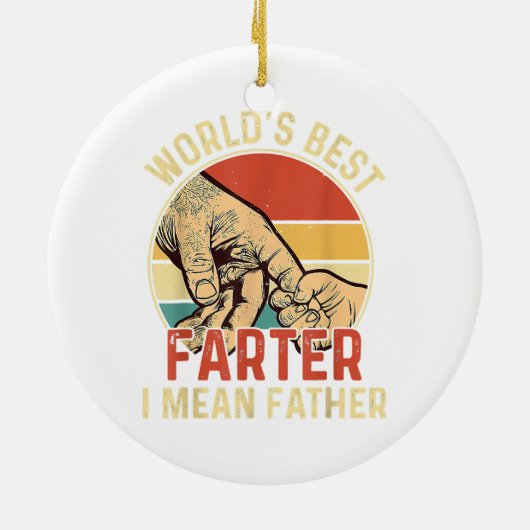 世界最高ののファーターIは父の日のパパの日ギフトを意味する セラミックオーナメント (裏面)