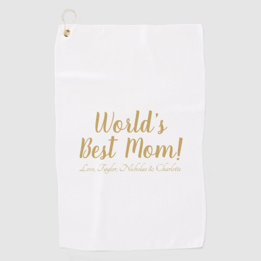 世界最高ののママパーソナライズされたのカスタム脚本可愛い ゴルフタオル (正面)