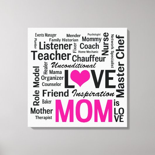 世界最高ののママ、24-7数々のの驚き キャンバスプリント (正面)