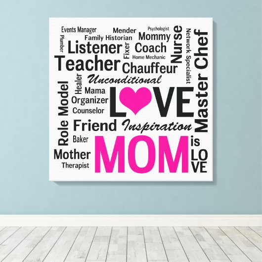 世界最高ののママ、24-7数々のの驚き キャンバスプリント (インサイチュ (ウッドフロア))