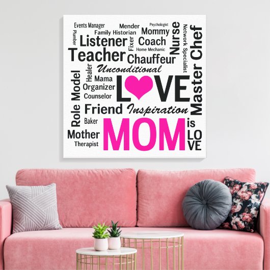 世界最高ののママ、24-7数々のの驚き キャンバスプリント (インサイチュ (リビング))