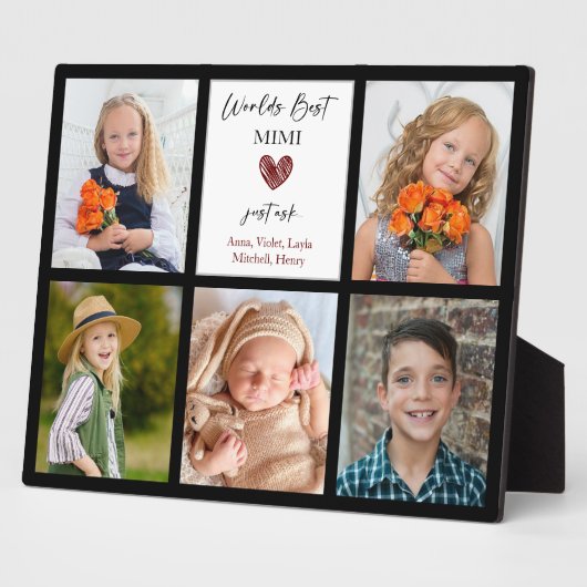 世界最高ののミミおばあちゃんギフト写真黒 フォトプラーク (側面)
