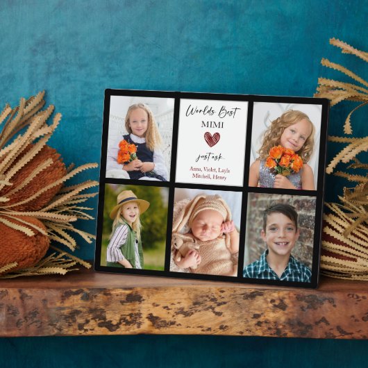 世界最高ののミミおばあちゃんギフト写真黒 フォトプラーク (側面)