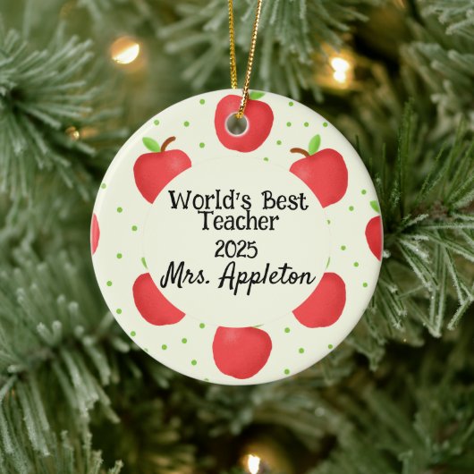 世界最高のの先生Apple Accentsカスタム セラミックオーナメント (ツリー)