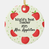 世界最高のの先生Apple Accentsカスタム セラミックオーナメント (正面)