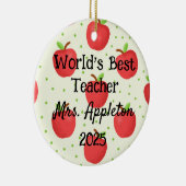世界最高のの先生Apple Accentsカスタム セラミックオーナメント (右)