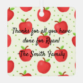 世界最高のの先生Apple Accentsカスタム メタルオーナメント (裏面)