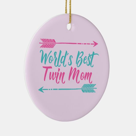 世界最高のの双子の母かわいらし母の日 セラミックオーナメント (右)