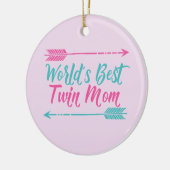 世界最高のの双子の母かわいらし母の日 セラミックオーナメント (左)