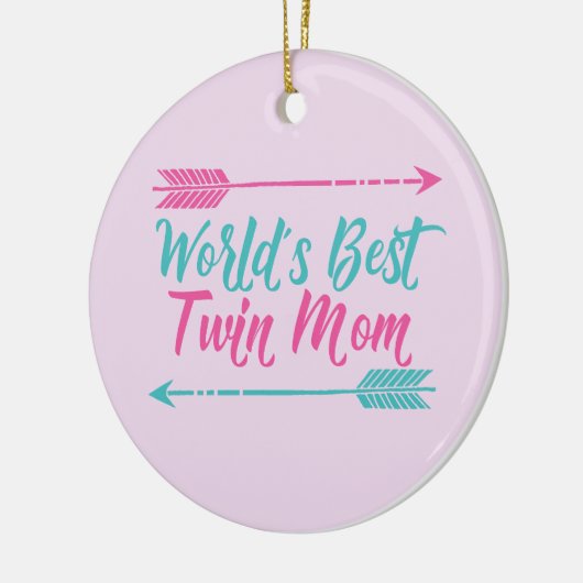 世界最高のの双子の母かわいらし母の日 セラミックオーナメント (左)