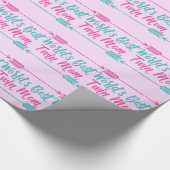 世界最高のの双子の母かわいらし母の日 ラッピングペーパー (角)