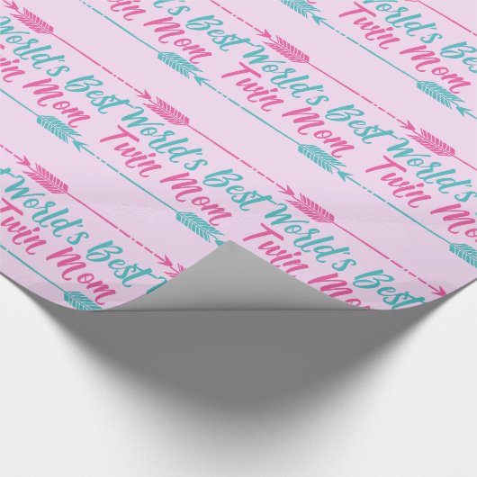 世界最高のの双子の母かわいらし母の日 ラッピングペーパー (角)