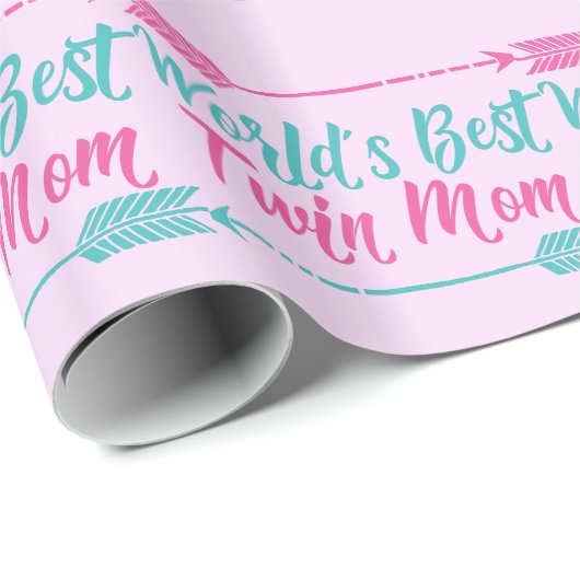 世界最高のの双子の母かわいらし母の日 ラッピングペーパー (ロールコーナー)