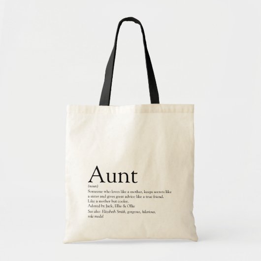 世界最高のの叔母の定義 トートバッグ (正面)