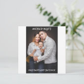 世界最高のの夫と父の写真 カード (スタンド正面)