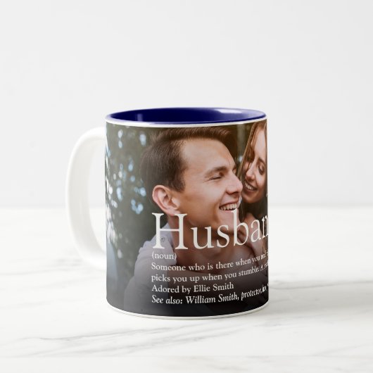 世界最高のの夫定義の写真 ツートーンマグカップ (正面左)