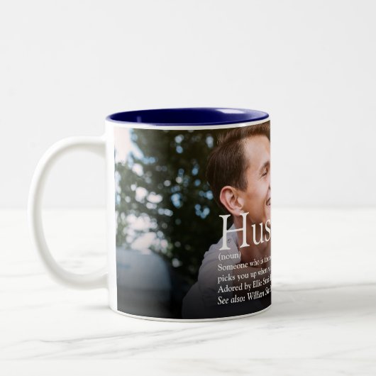 世界最高のの夫定義の写真 ツートーンマグカップ (左)