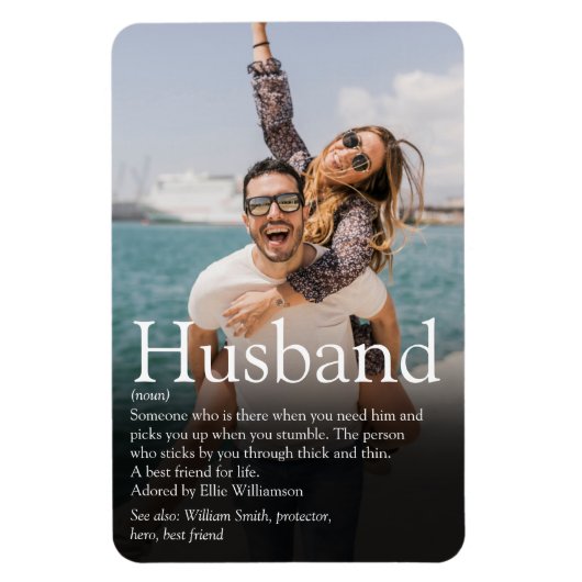 世界最高のの夫定義の写真 マグネット (縦)