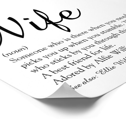 世界最高のの妻定義スクリプエレガントト ポスター (角)