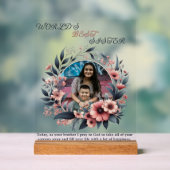 「世界最高のの姉妹」 パーソナライズされた アクリルサイン (ニュートラル)