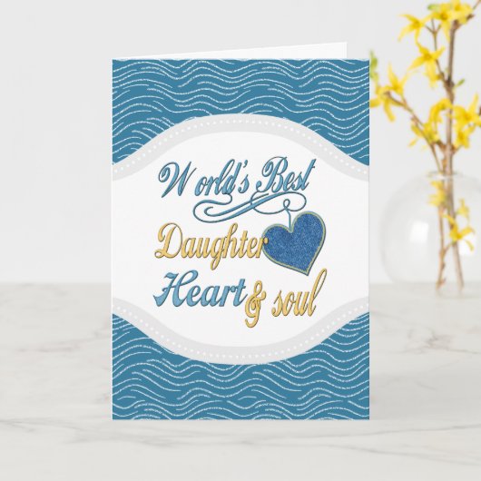 世界最高のの娘ハートと魂 カード (黄色い花)