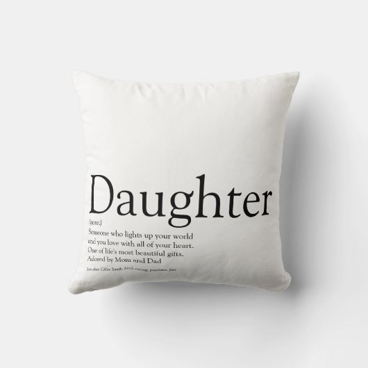 世界最高のの娘定義シンプルおもしろい クッション (裏面)