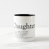 世界最高のの娘定義モダンおもしろい ツートーンマグカップ (中央)