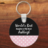 世界最高のの娘義理水玉模様ギフトV04 キーホルダー (正面)