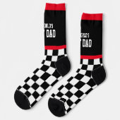 世界最高のの市松模様にパパ国旗 ソックス (左)