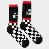 世界最高のの市松模様にパパ国旗 ソックス (右)