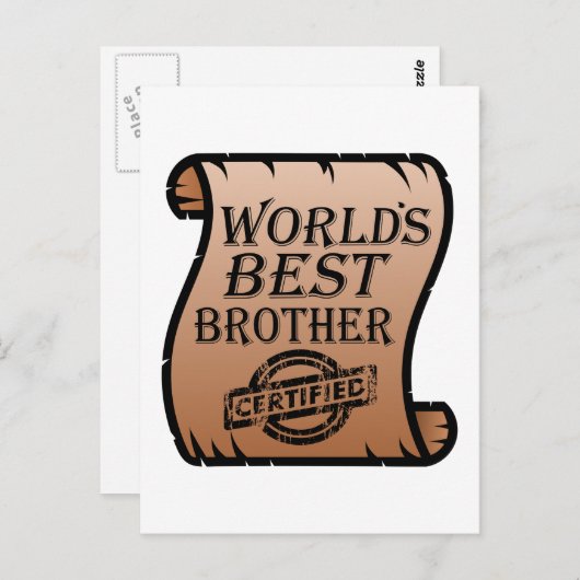 世界最高のの弟おもしろい証 ポストカード (正面/裏面)
